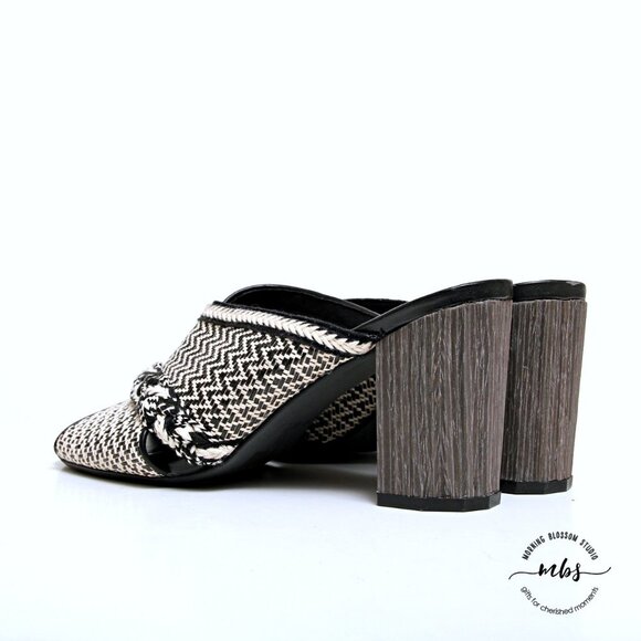 NWT Kelsi Dagger Brooklyn Cosmo Tweed Slide Block Heeled Sandals - Picture 5 of 12